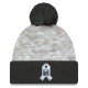 Indianapolis Colts  New Era White-Graphite 2024 Salute To Service Digital Camo Cuffed Knit Hat with Pom