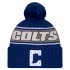 Indianapolis Colts New Era Royal 2024 Sideline Cuffed Knit Hat with Pom