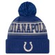 Indianapolis Colts New Era Royal Retro Cuffed Knit Hat with Pom