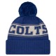 Indianapolis Colts New Era Royal Retro Cuffed Knit Hat with Pom
