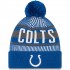 Indianapolis Colts New Era Royal Striped Cuffed Knit Hat with Pom