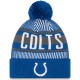 Indianapolis Colts New Era Royal Striped Cuffed Knit Hat with Pom