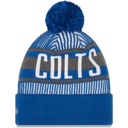 Indianapolis Colts New Era Royal Striped Cuffed Knit Hat with Pom
