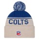Indianapolis Colts New Era Stone NFL Sideline Historic Cuffed Knit Hat with Pom