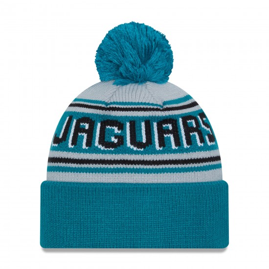 Jacksonville Jaguars  New Era Teal  Main Cuffed Knit Hat with Pom