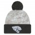 Jacksonville Jaguars  New Era White-Graphite 2024 Salute To Service Digital Camo Cuffed Knit Hat with Pom