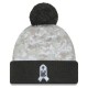 Jacksonville Jaguars  New Era White-Graphite 2024 Salute To Service Digital Camo Cuffed Knit Hat with Pom
