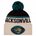 Jacksonville Jaguars New Era Stone NFL Sideline Historic Cuffed Knit Hat with Pom