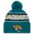 Jacksonville Jaguars New Era Teal 2024-25 Sideline Cuffed Knit Hat with Pom