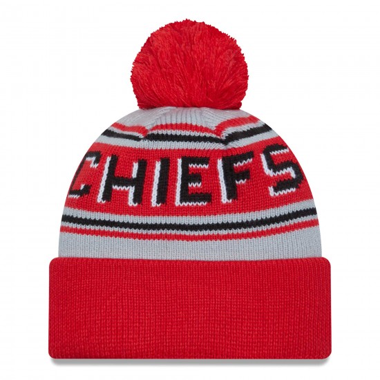 Kansas City Chiefs  New Era Red  Main Cuffed Knit Hat with Pom