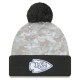 Kansas City Chiefs  New Era White-Graphite 2024 Salute To Service Digital Camo Cuffed Knit Hat with Pom