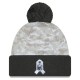 Kansas City Chiefs  New Era White-Graphite 2024 Salute To Service Digital Camo Cuffed Knit Hat with Pom