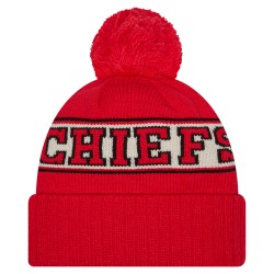 Kansas City Chiefs New Era Red Retro Cuffed Knit Hat with Pom