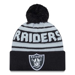 Las Vegas Raiders  New Era Black  Main Cuffed Knit Hat with Pom