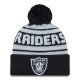 Las Vegas Raiders  New Era Black  Main Cuffed Knit Hat with Pom