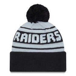 Las Vegas Raiders  New Era Black  Main Cuffed Knit Hat with Pom