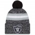 Las Vegas Raiders  New Era Black 2023 Sideline Cuffed Knit Hat With Pom