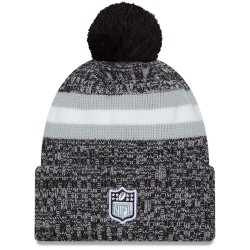 Las Vegas Raiders  New Era Black 2023 Sideline Cuffed Knit Hat With Pom