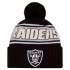 Las Vegas Raiders New Era Black 2024 Sideline Cuffed Knit Hat with Pom