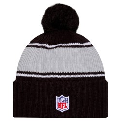 Las Vegas Raiders New Era Black 2024 Sideline Cuffed Knit Hat with Pom