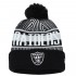 Las Vegas Raiders New Era Black Striped  Cuffed Knit Hat with Pom