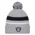 Las Vegas Raiders New Era Heather Gray Cuffed Knit Hat with Pom