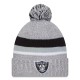 Las Vegas Raiders New Era Heather Gray Cuffed Knit Hat with Pom