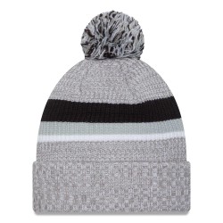 Las Vegas Raiders New Era Heather Gray Cuffed Knit Hat with Pom