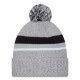 Las Vegas Raiders New Era Heather Gray Cuffed Knit Hat with Pom