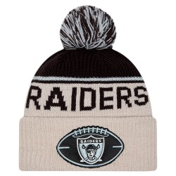 Las Vegas Raiders New Era Stone NFL Sideline Historic Cuffed Knit Hat with Pom
