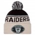Las Vegas Raiders New Era Stone NFL Sideline Historic Cuffed Knit Hat with Pom