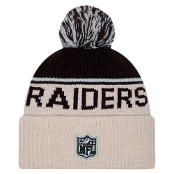 Las Vegas Raiders New Era Stone NFL Sideline Historic Cuffed Knit Hat with Pom