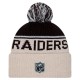 Las Vegas Raiders New Era Stone NFL Sideline Historic Cuffed Knit Hat with Pom
