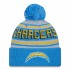 Los Angeles Chargers  New Era Powder Blue  Main Cuffed Knit Hat with Pom