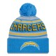Los Angeles Chargers  New Era Powder Blue  Main Cuffed Knit Hat with Pom