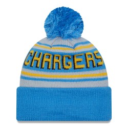 Los Angeles Chargers  New Era Powder Blue  Main Cuffed Knit Hat with Pom