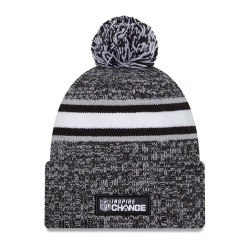 Los Angeles Chargers New Era Heather Black 2023 Inspire Change Cuffed Knit Hat With Pom