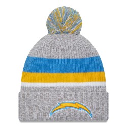 Los Angeles Chargers New Era Heather Gray Cuffed Knit Hat with Pom