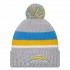 Los Angeles Chargers New Era Heather Gray Cuffed Knit Hat with Pom