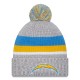 Los Angeles Chargers New Era Heather Gray Cuffed Knit Hat with Pom