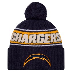 Los Angeles Chargers New Era Navy 2024 Sideline Cuffed Knit Hat with Pom