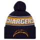 Los Angeles Chargers New Era Navy 2024 Sideline Cuffed Knit Hat with Pom