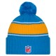 Los Angeles Chargers New Era Powder Blue 2024 Sideline Cuffed Knit Hat with Pom