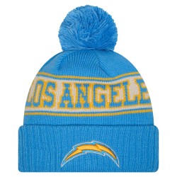 Los Angeles Chargers New Era Powder Blue Retro Cuffed Knit Hat with Pom