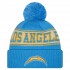 Los Angeles Chargers New Era Powder Blue Retro Cuffed Knit Hat with Pom