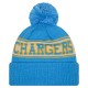 Los Angeles Chargers New Era Powder Blue Retro Cuffed Knit Hat with Pom