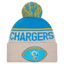 Los Angeles Chargers New Era Stone NFL Sideline Historic Cuffed Knit Hat with Pom