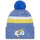 Los Angeles Rams  New Era Royal 2023 Sideline Cuffed Knit Hat With Pom