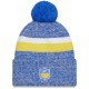 Los Angeles Rams  New Era Royal 2023 Sideline Cuffed Knit Hat With Pom