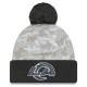 Los Angeles Rams  New Era White-Graphite 2024 Salute To Service Digital Camo Cuffed Knit Hat with Pom